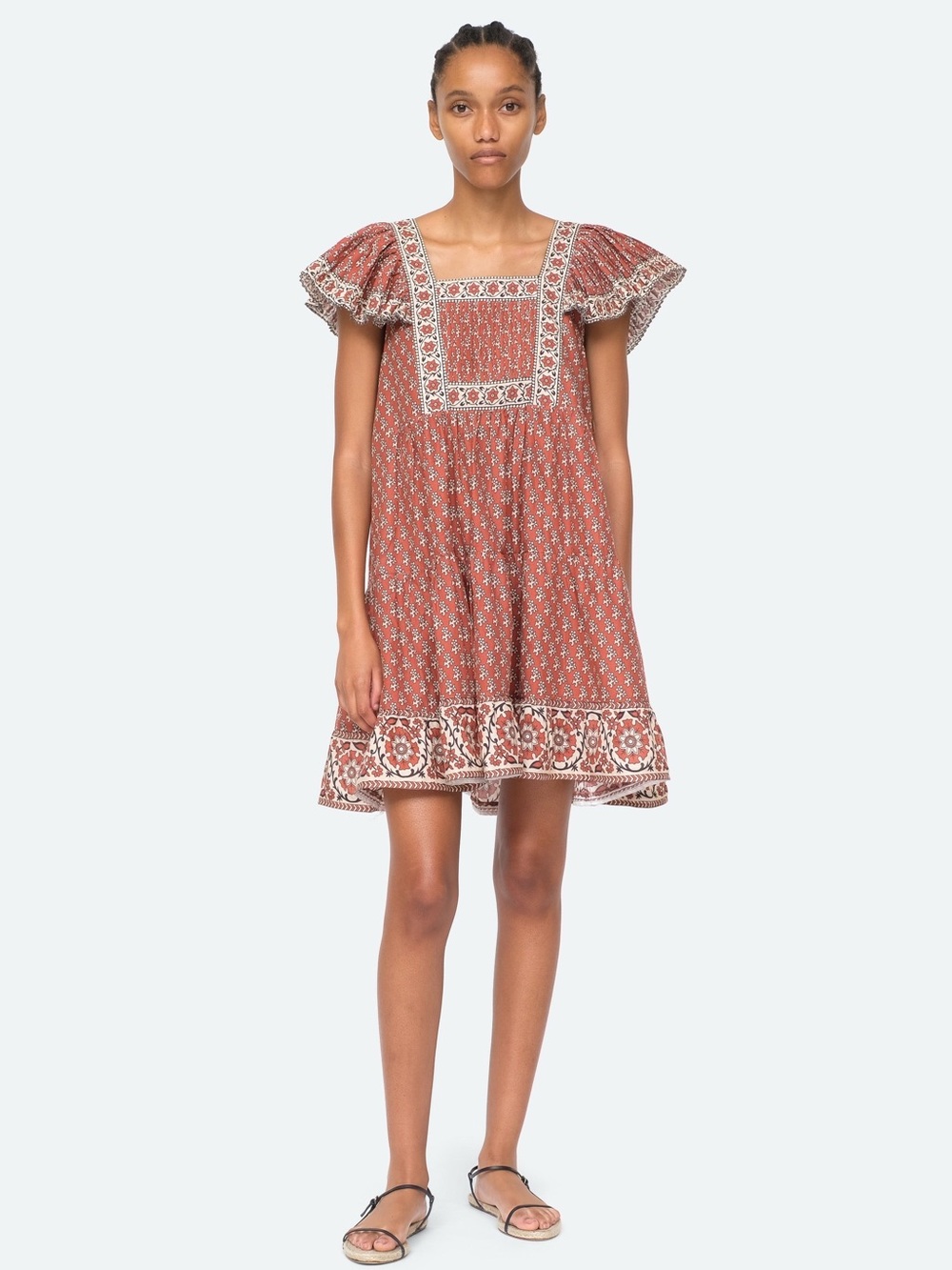 Sea New York Fernanda Tile-Print Mini Dress NWOT